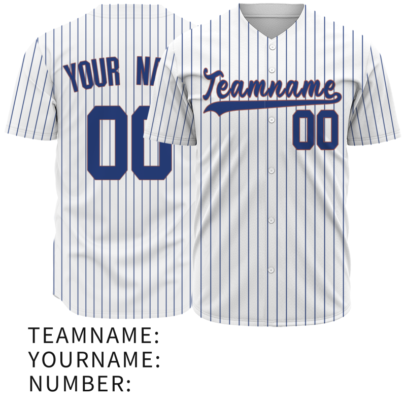 Custom White Red Blue Stripes Classic Style Button Down Fashion Design Baseball Jersey