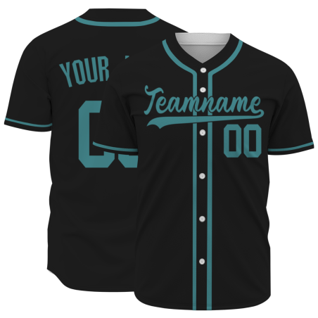Custom Black Green Classic Style Button Down Fashion Design Baseball Jersey