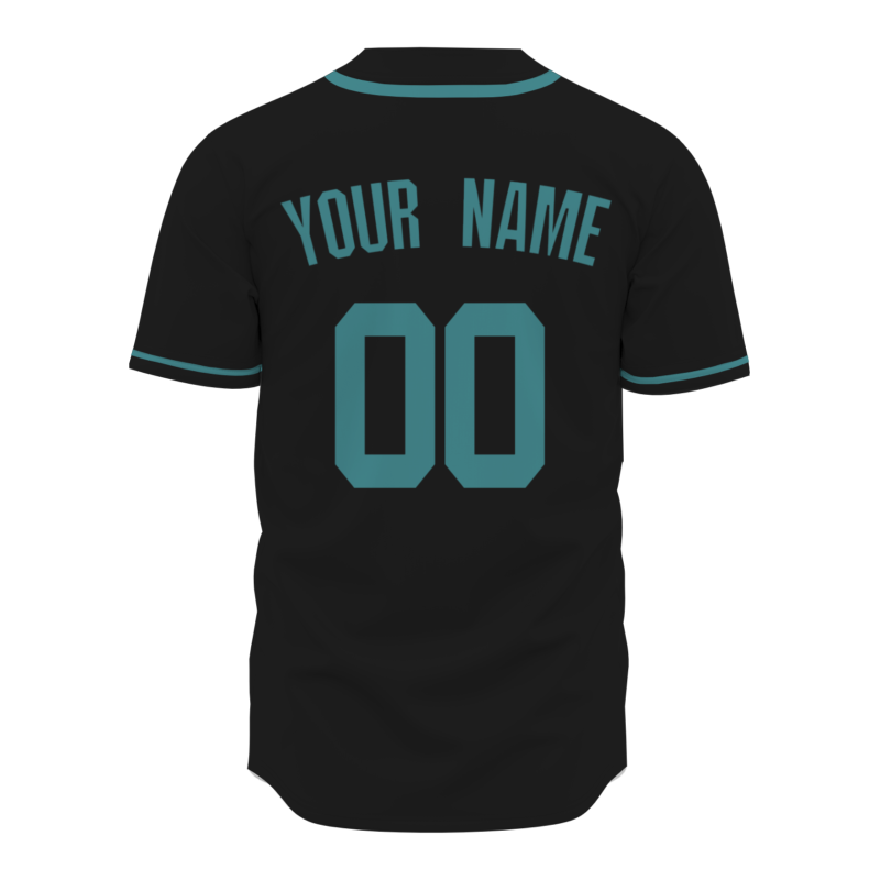 Custom Black Green Classic Style Button Down Fashion Design Baseball Jersey