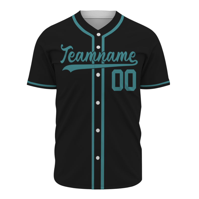 Custom Black Green Classic Style Button Down Fashion Design Baseball Jersey