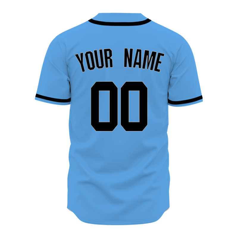 Custom Blue Black Classic Style Button Down Fashion Design Baseball Jersey