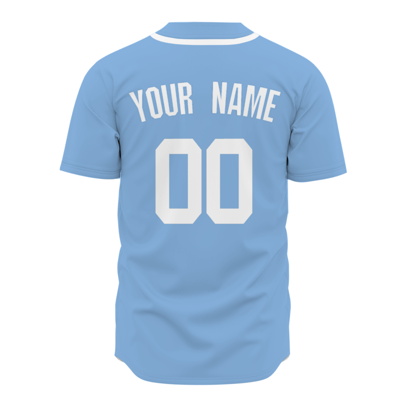 Custom Blue White Classic Style Button Down Fashion Design Baseball Jersey