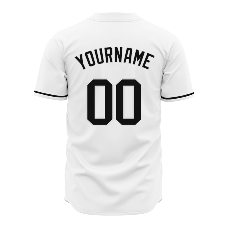 Custom White Black Classic Style Button Down Fashion Design Baseball Jersey