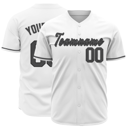 Custom White-Gray Classic Style Full Button Fashion Design Authentic Baseball Jersey