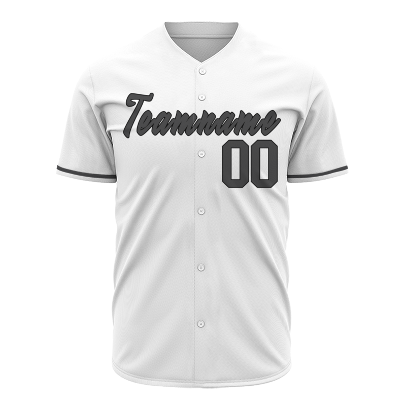 Custom White-Gray Classic Style Full Button Fashion Design Authentic Baseball Jersey