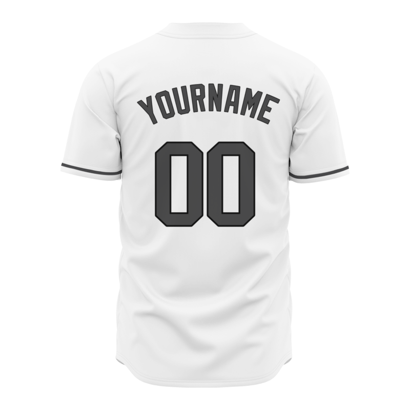 Custom White-Gray Classic Style Full Button Fashion Design Authentic Baseball Jersey