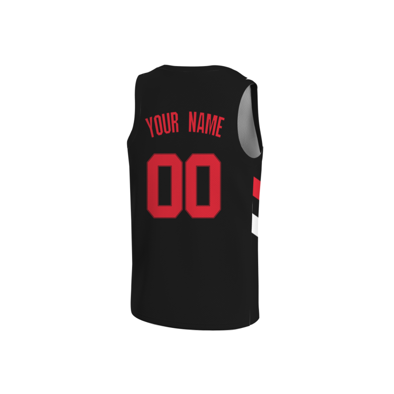 Custom Black Red-Black Double Side Tops Athletic Basketball Jersey