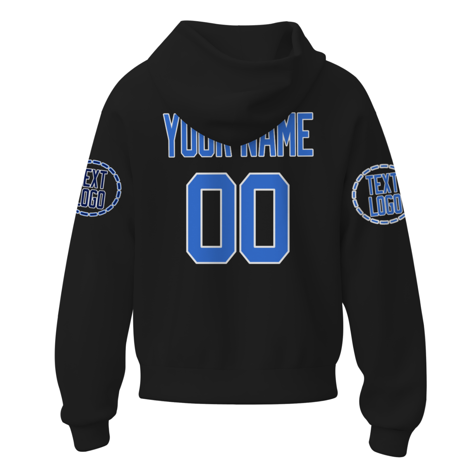 Custom Black Royal-White Fashion Athletic Pullover Sweatshirt Hoodie