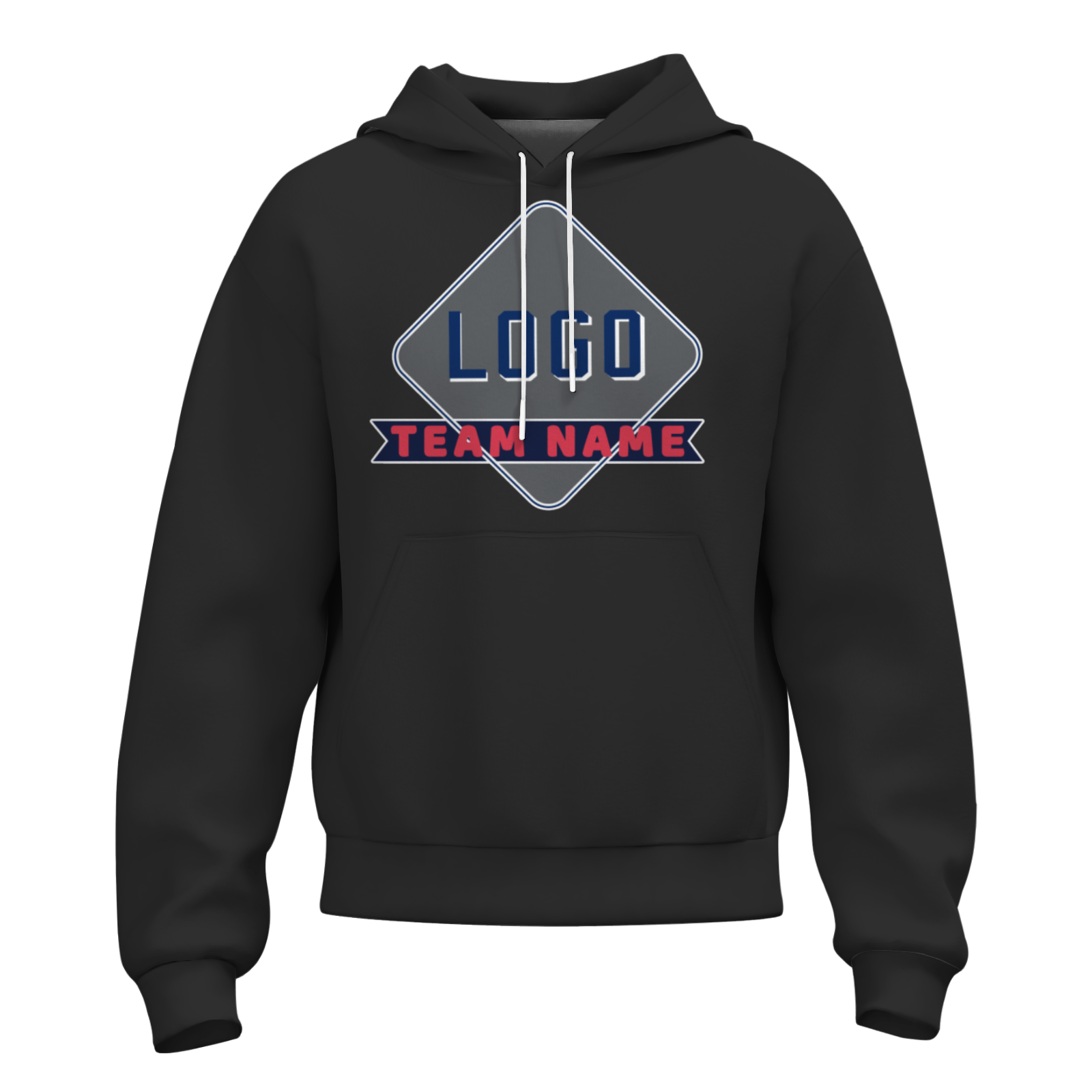 Custom Black Red-White Fashion Athletic Pullover Sweatshirt Hoodie