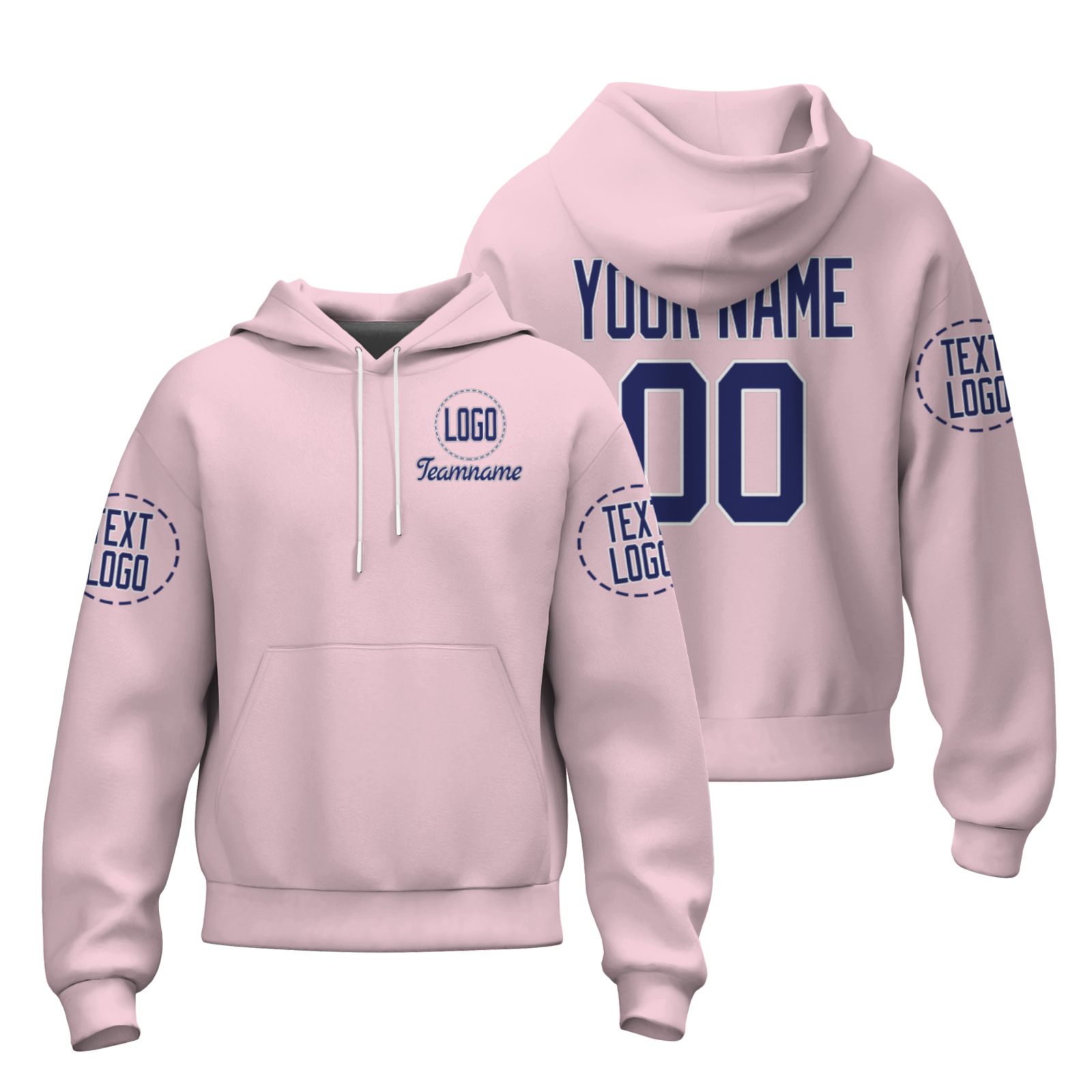 Custom Pink Blue Violet-White Fashion Athletic Pullover Sweatshirt Hoodie