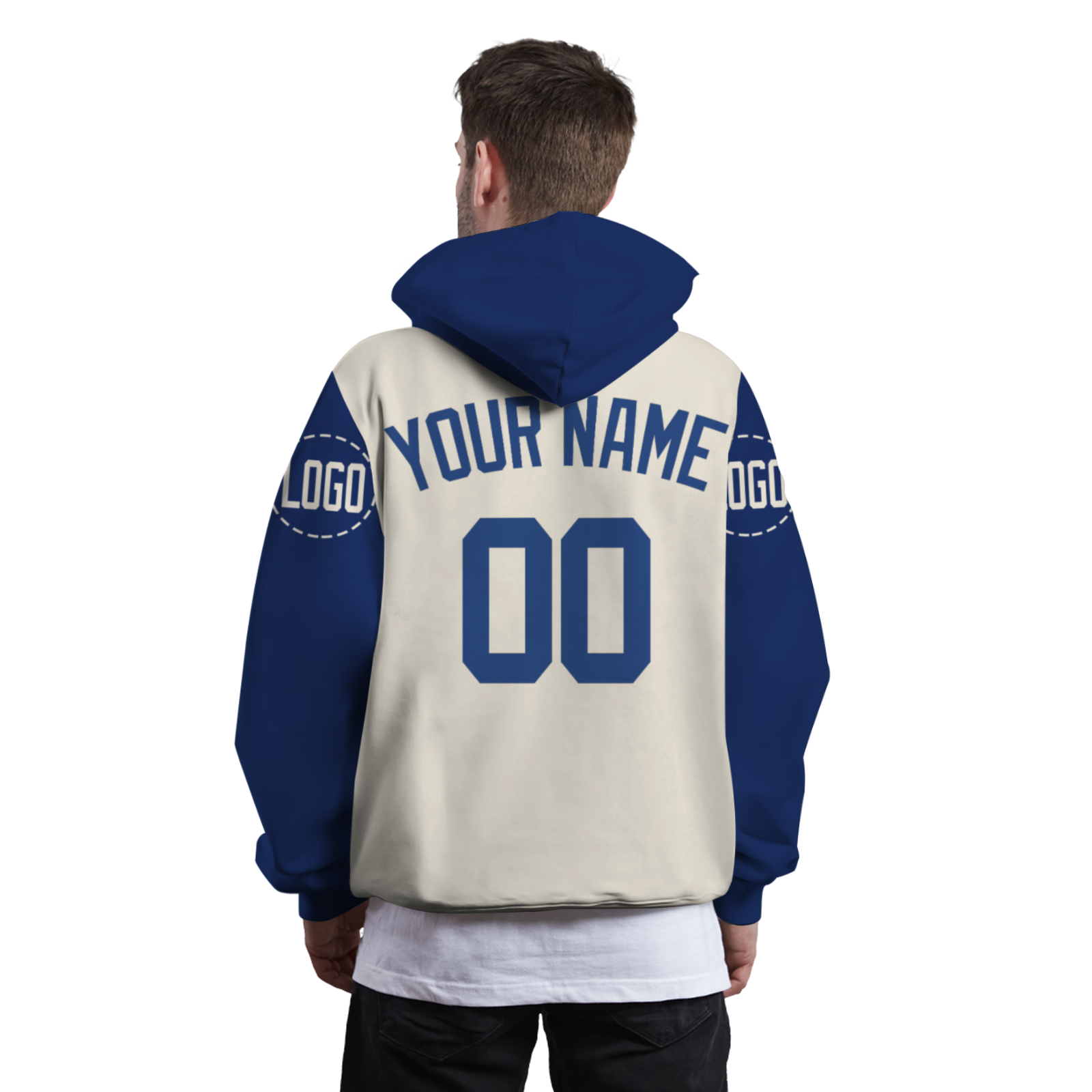 Custom Beige Blue Violet Classic Style Pullover Sport Fashion Hoodie Uniform