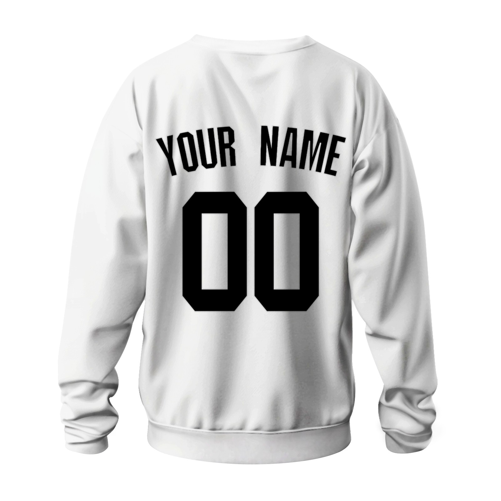 Custom White Black Personalized Fashion Crew Neck Pullover