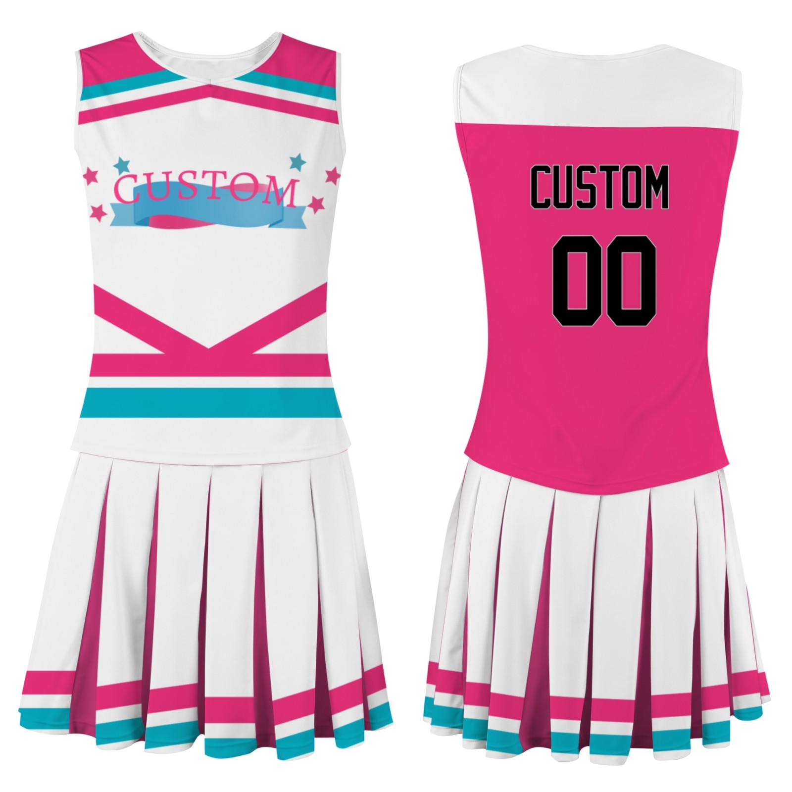 Custom Pink Black-White Fashion Authentic Cheerleader Uniform