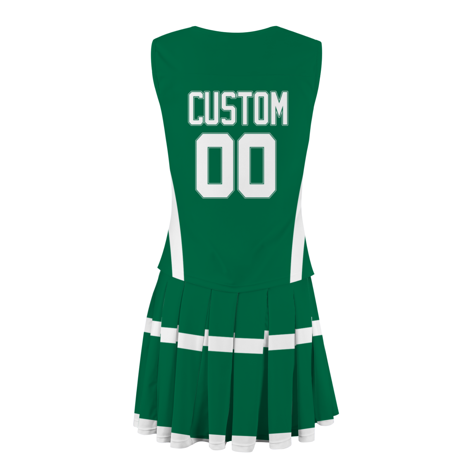 Custom Pine Green White Modern Style Fashion Durable Cheerleader Outfit
