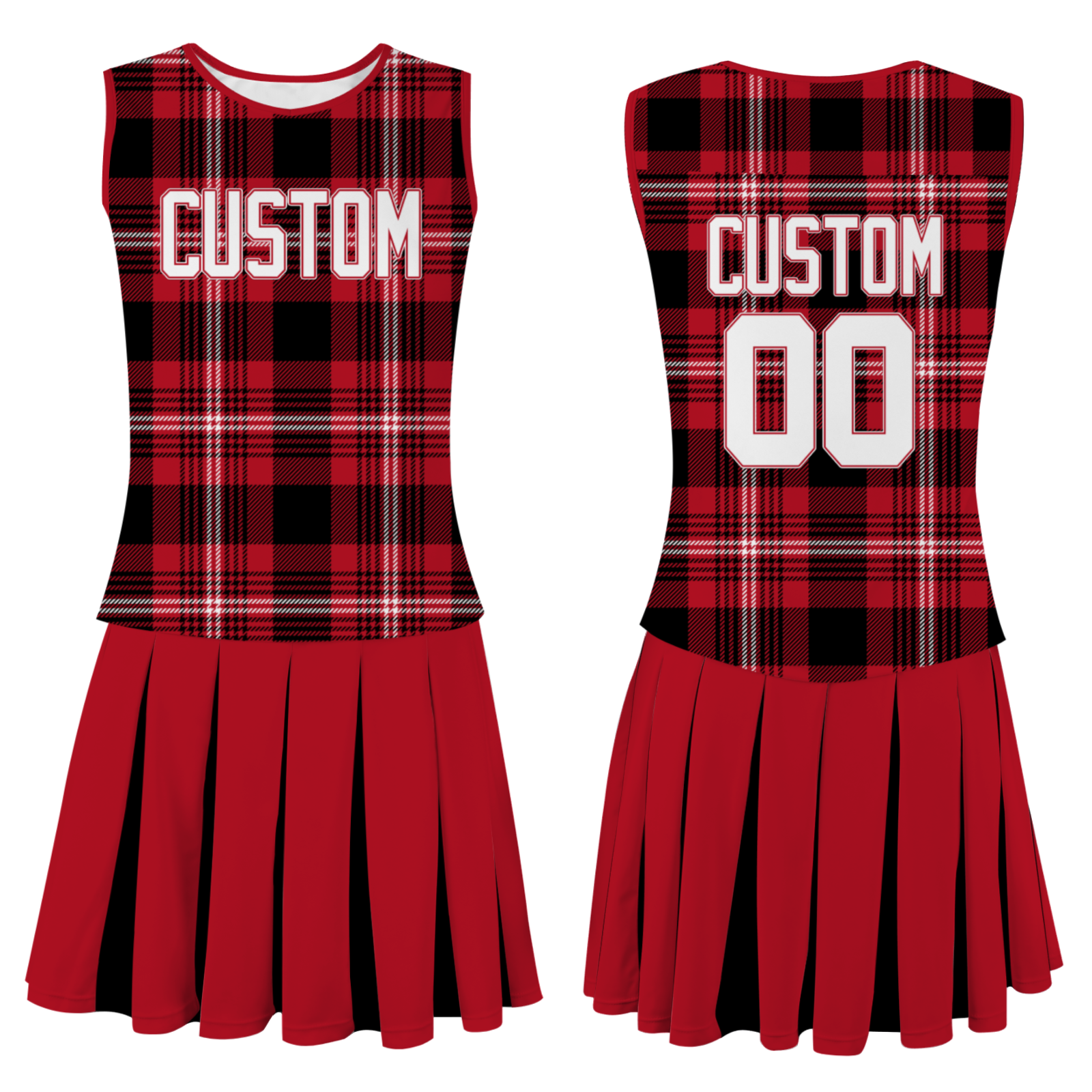 Custom Brick Red White-Red Modern Style Fashion Durable Cheerleader Outfit