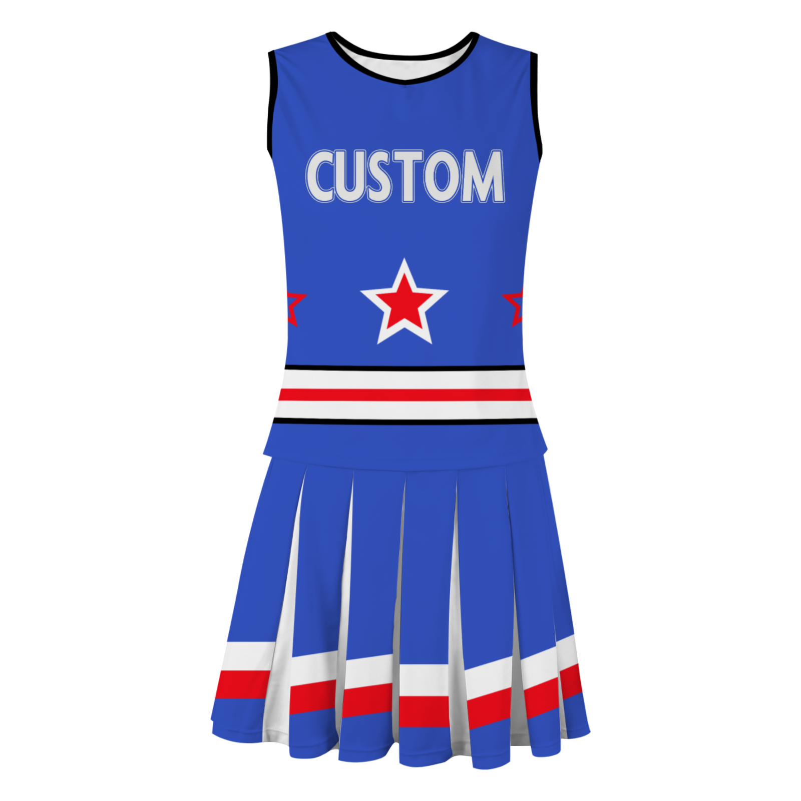 Custom Royal Blue White Modern Style Fashion Durable Cheerleader Outfit