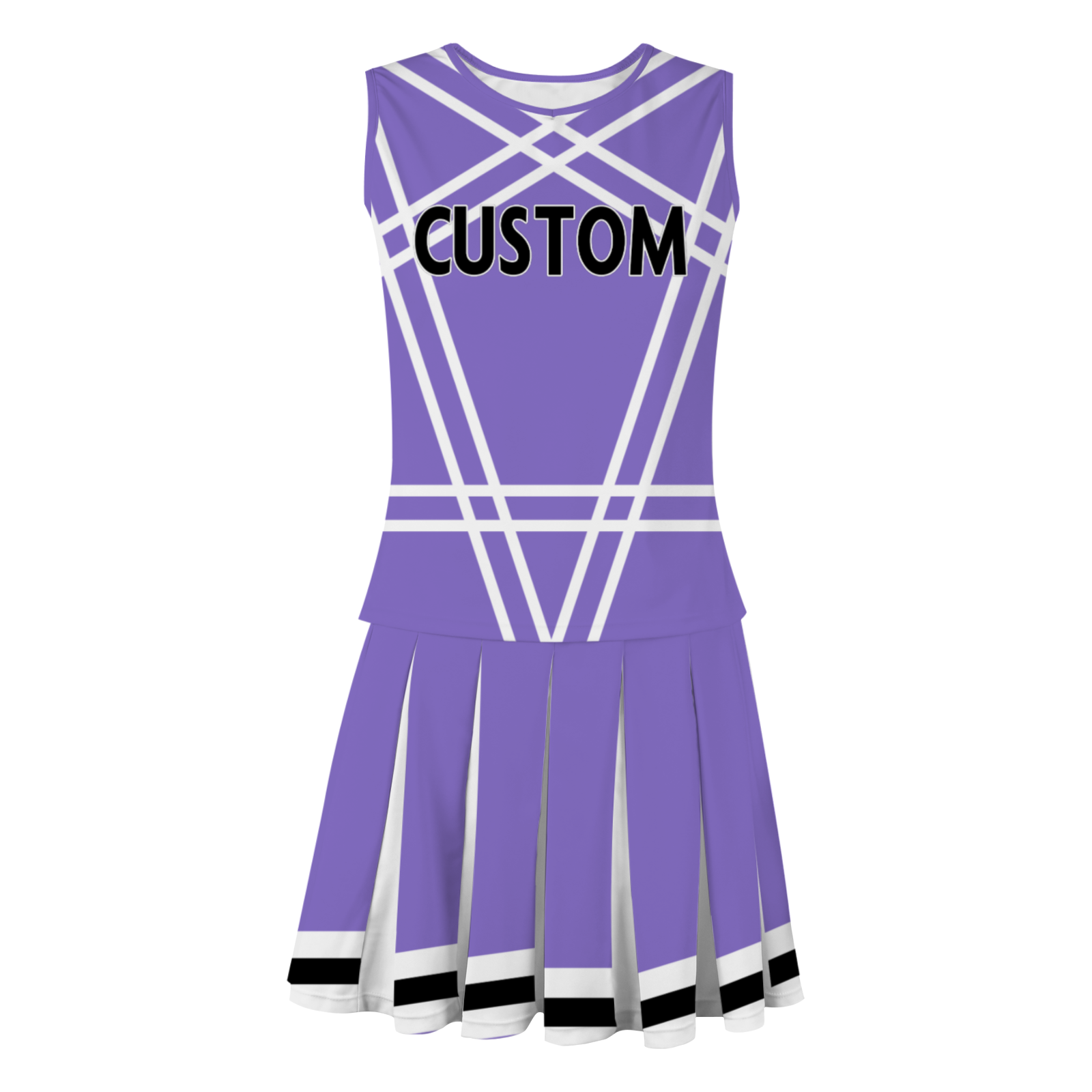 Custom Light Purple Black-White Stylish Designs Cheerleader Apparel