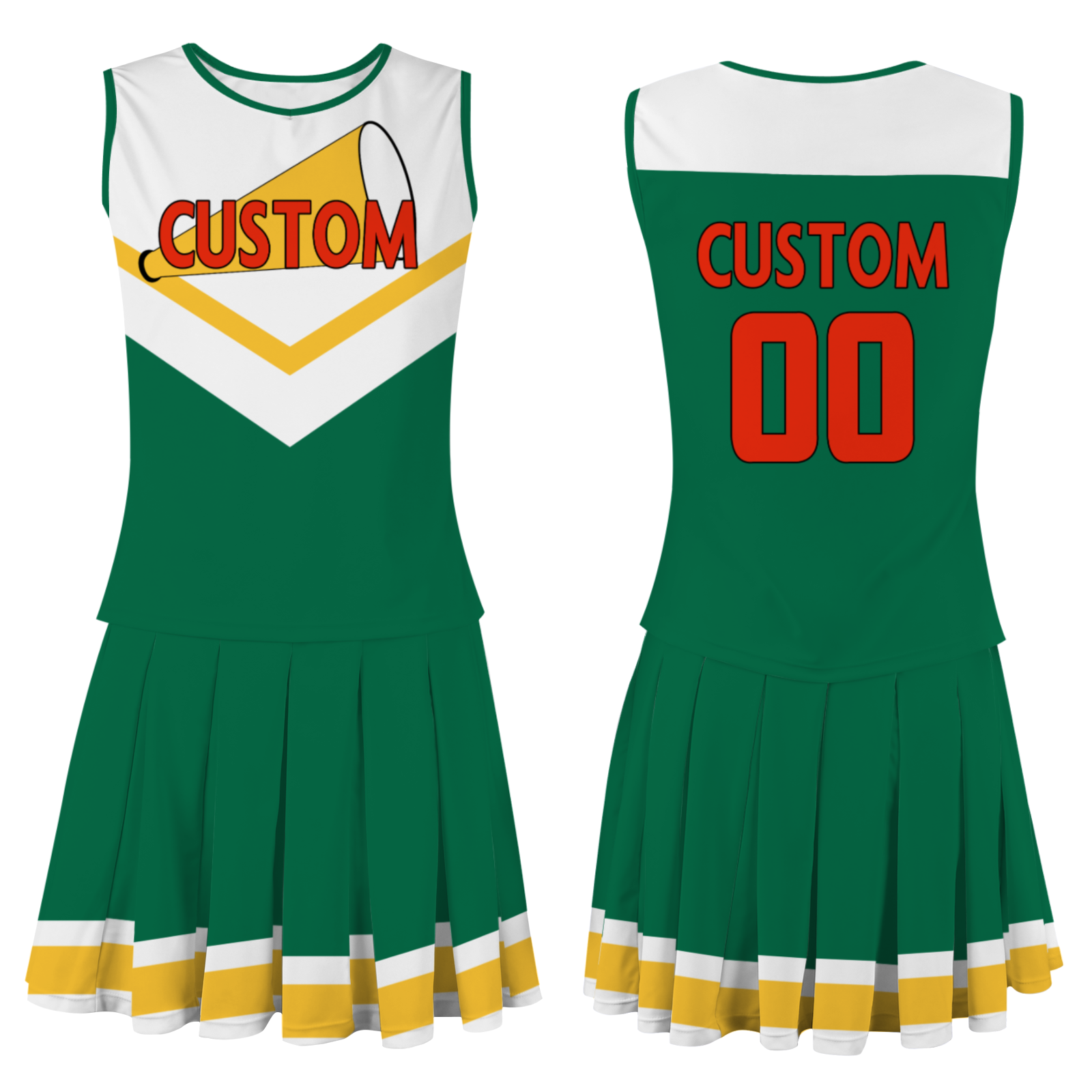 Custom Oliver Green Red-Black Stylish Designs Cheerleader Apparel