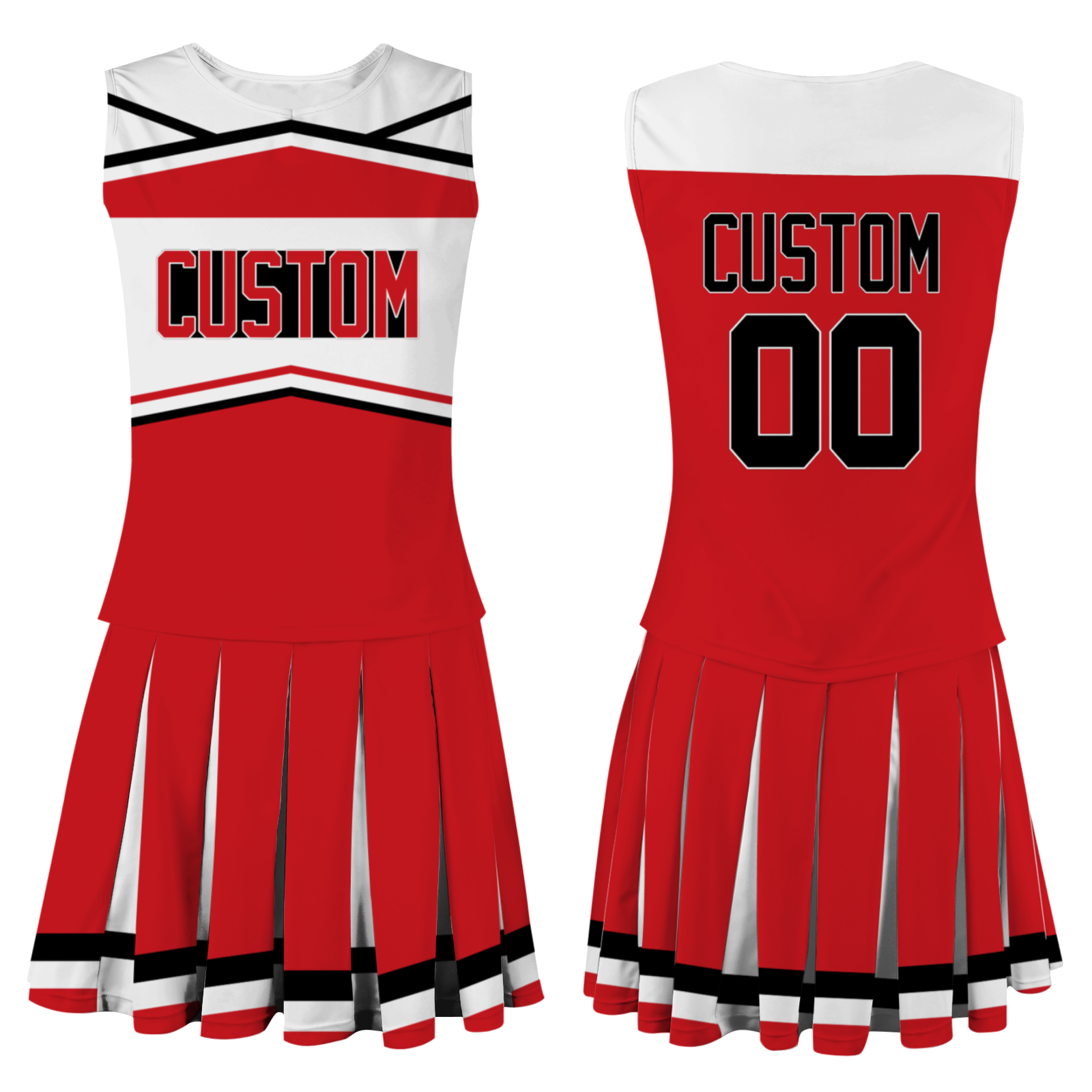 Custom Red Black-White Unique Styles High Performance Cheer Uniforms