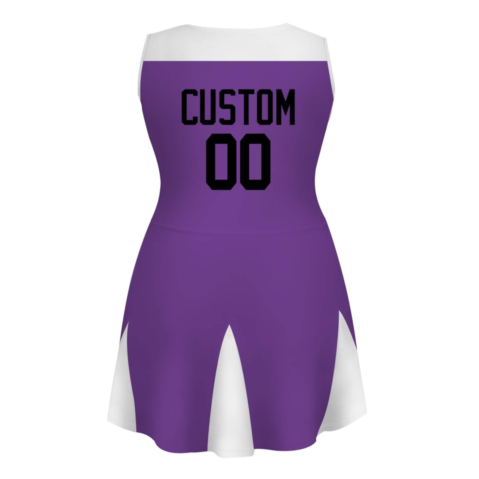 Custom Purple Black Stylish One-Piece Cheerleading Uniform