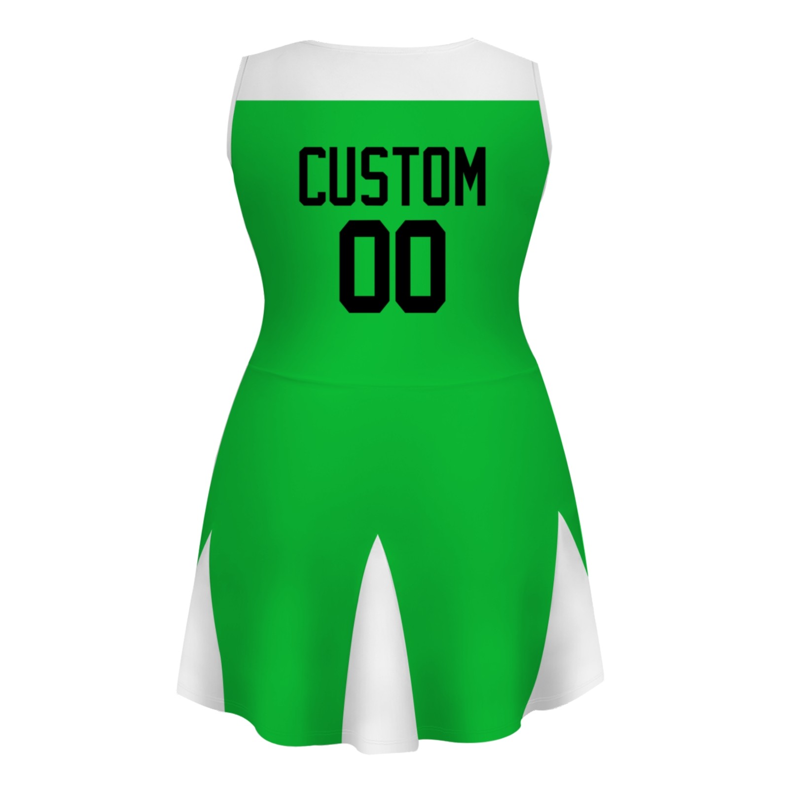 Custom Green Black Stylish One-Piece Cheerleading Uniform