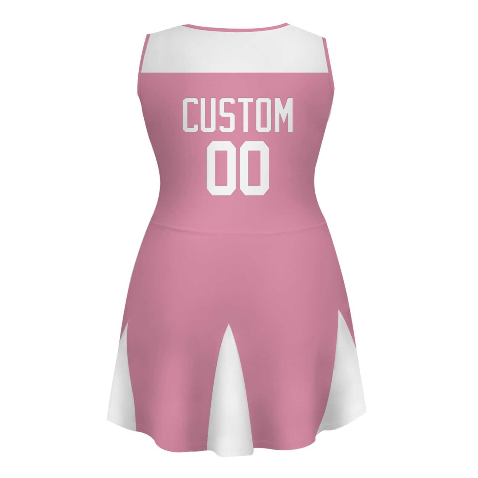 Custom Pink White Stylish One-Piece Cheerleading Uniform
