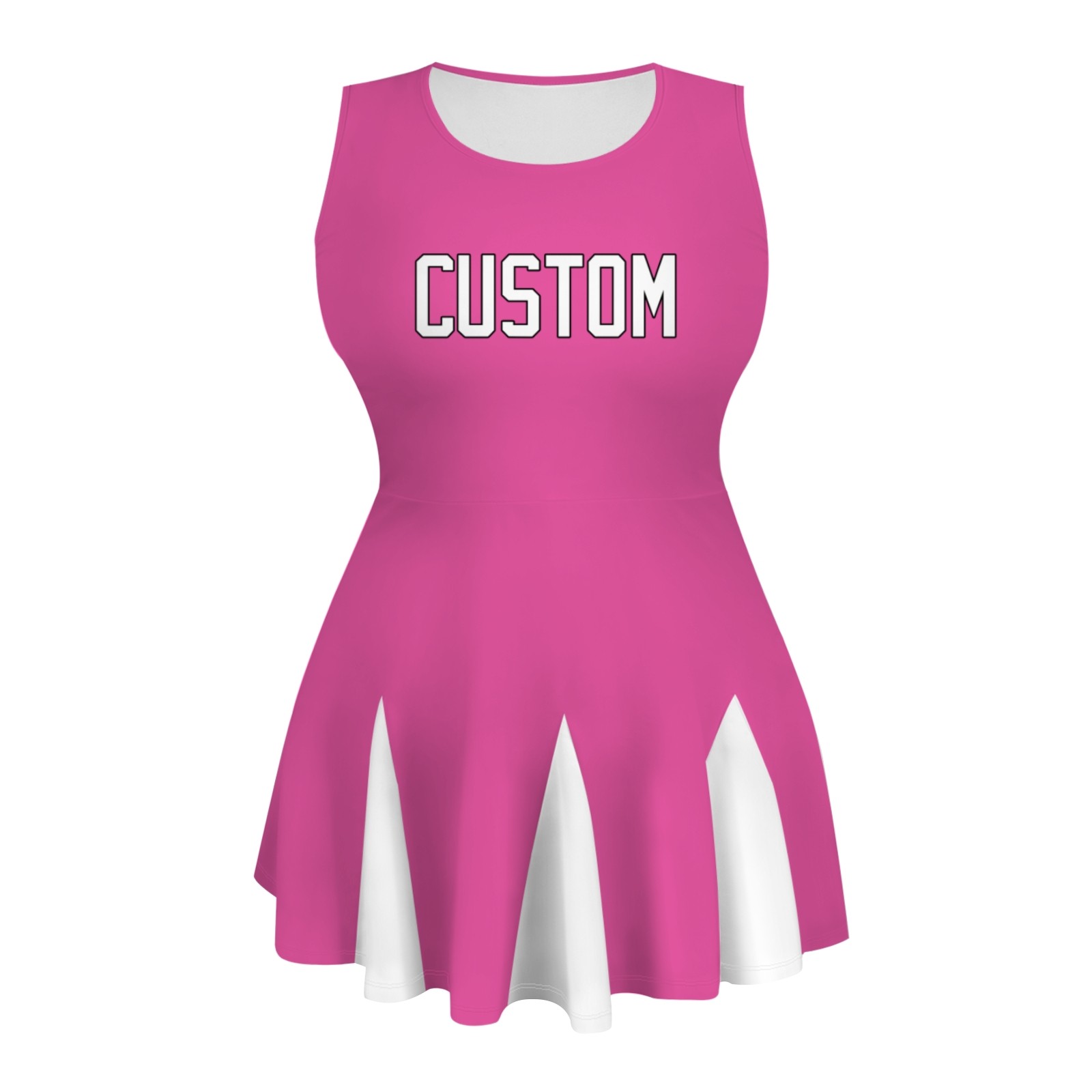 Custom Peach White-Black Stylish One-Piece Cheerleading Uniform