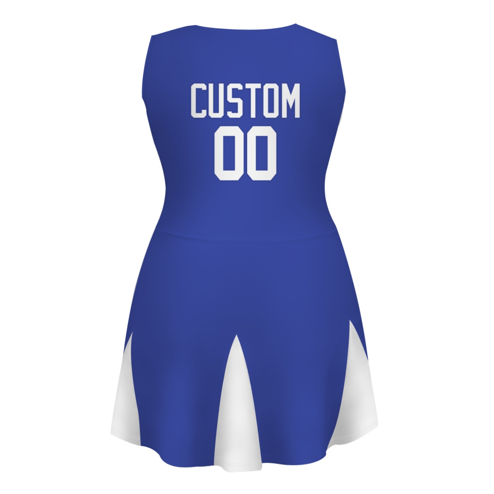 Custom Blue White Stylish One-Piece Cheerleading Uniform
