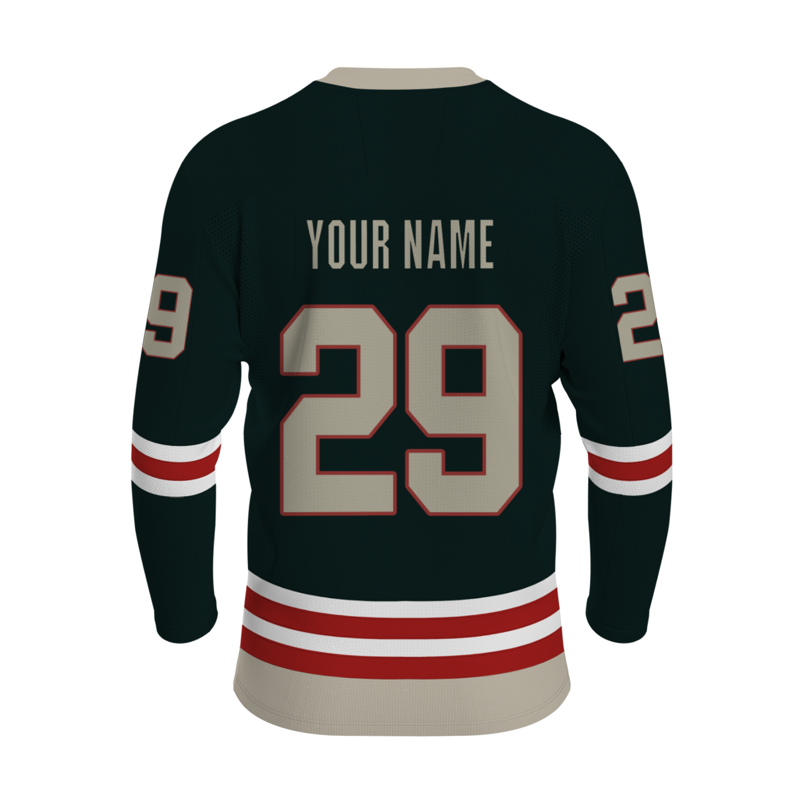 Custom Dark Green Yellow Khaki-Red Personalized Fashion Classical Style Hockey Jersey