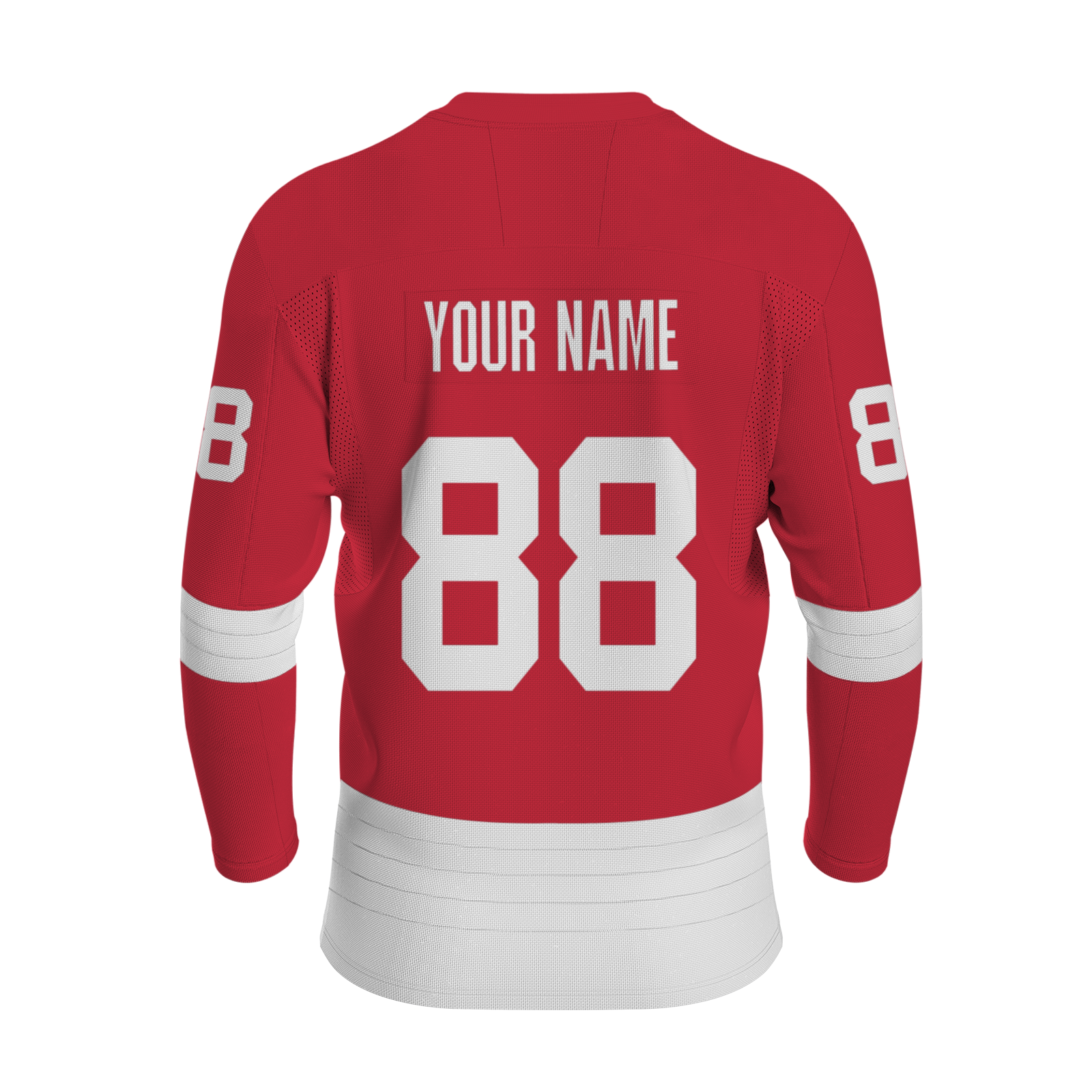 Custom Red - White Personalized Fashion Classical Style Hockey Jersey