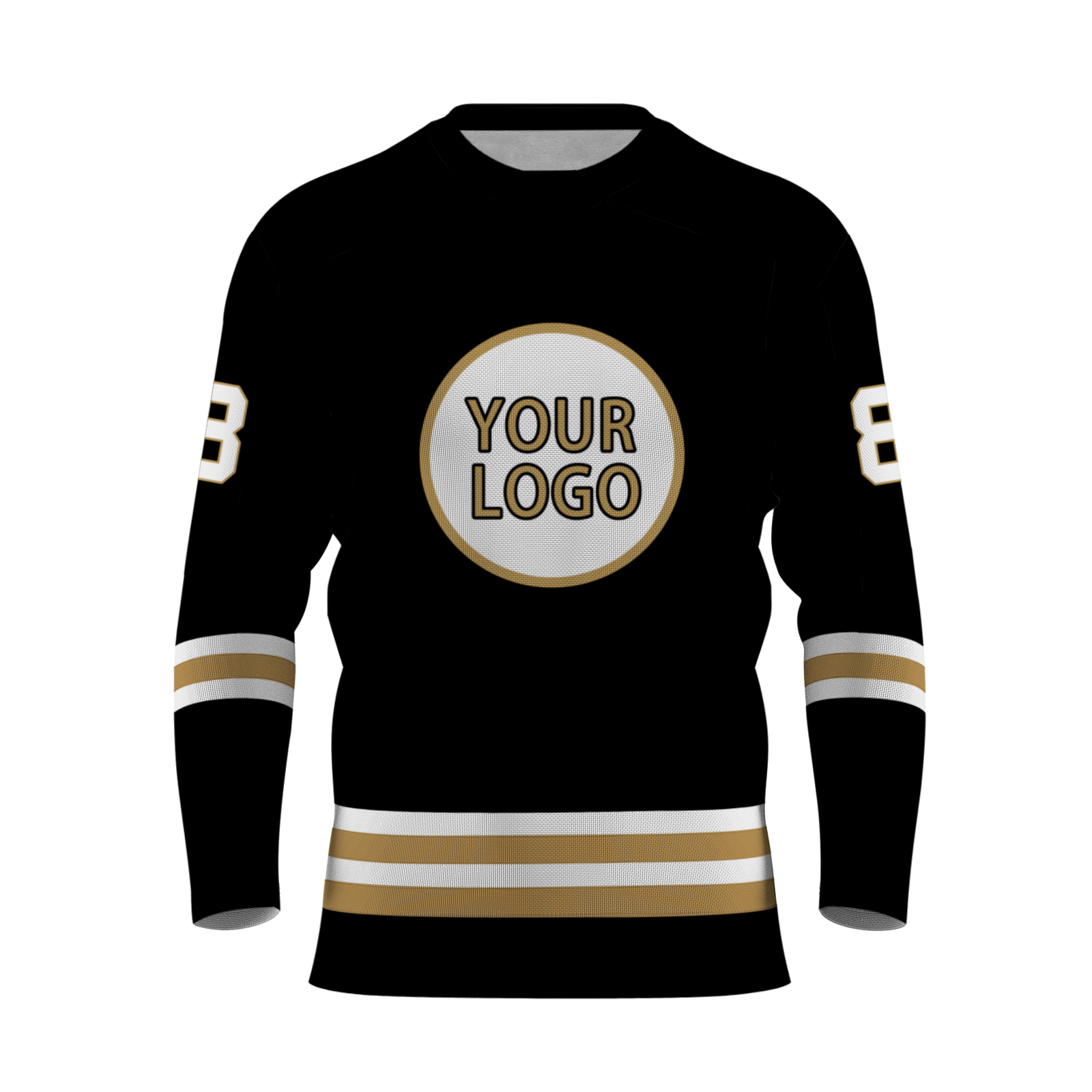 Custom Black Brown - White Classical Style Hockey Jersey
