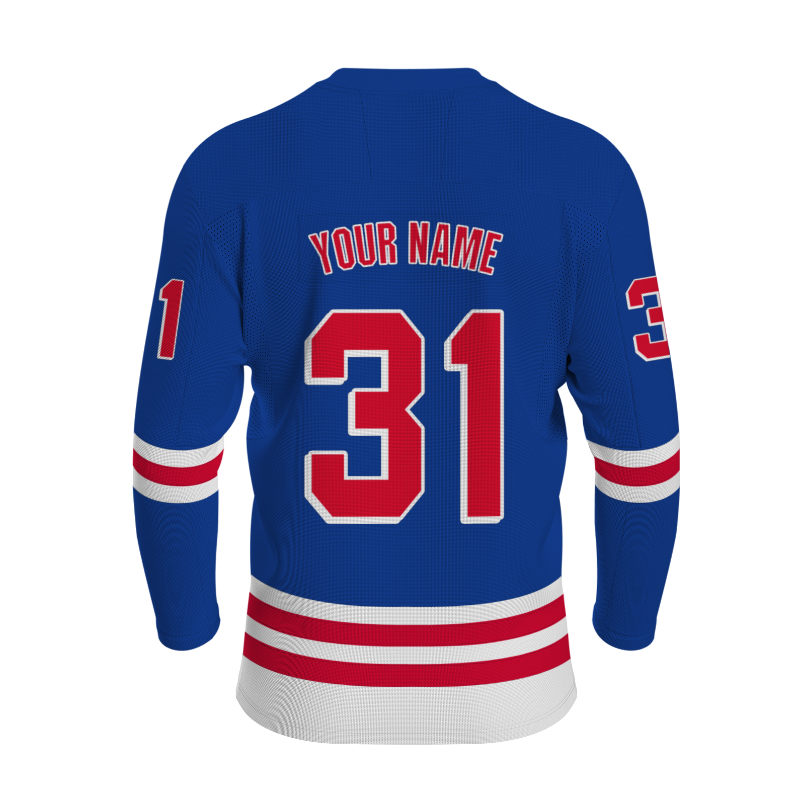 Custom Blue Red - White Personalized Fashion Classical Style Hockey Jersey
