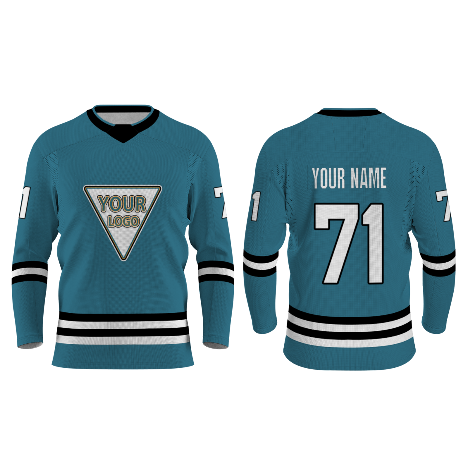 Custom Blue Black White - Yellow Personalized Fashion Classical Style Hockey Jersey