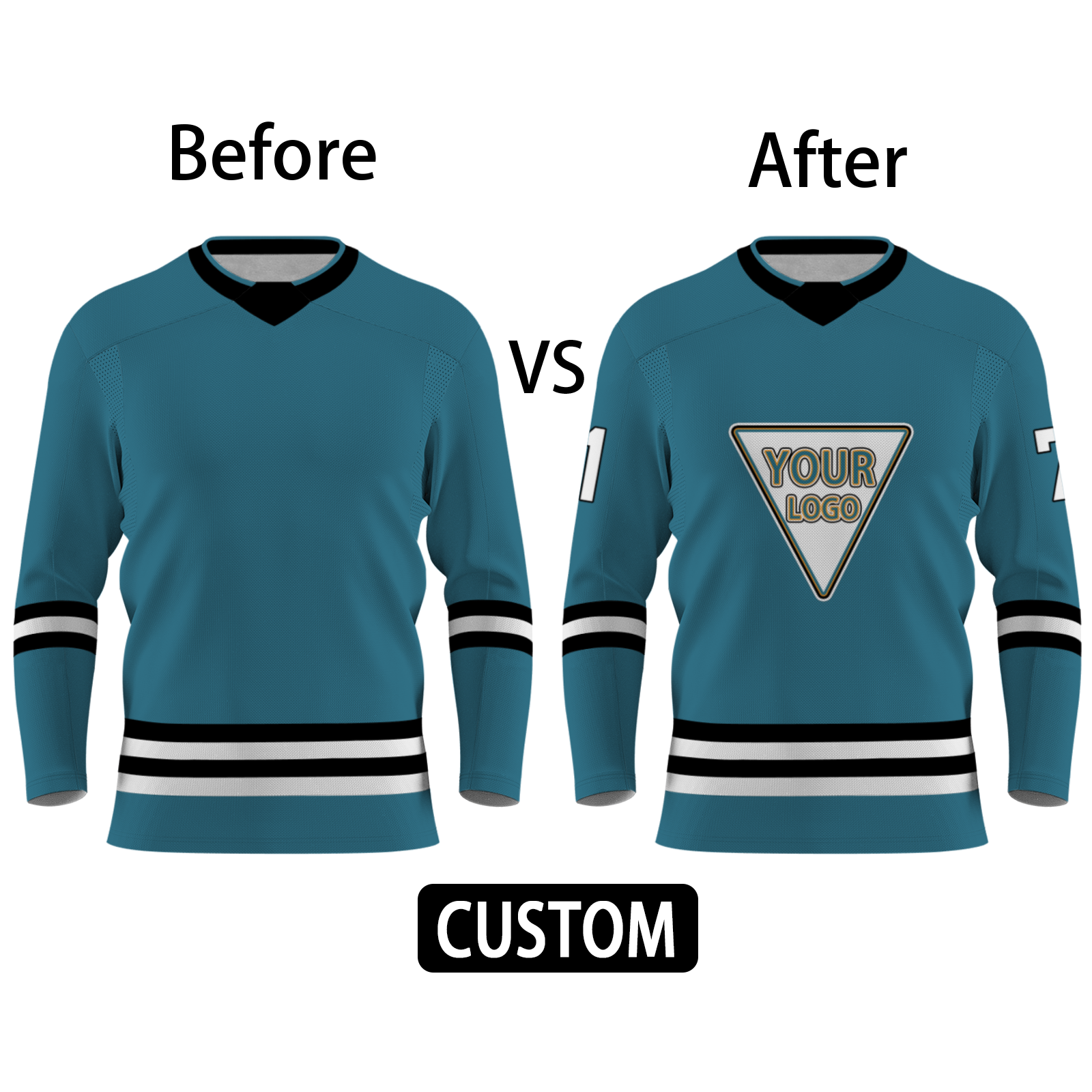 Custom Blue Black White - Yellow Personalized Fashion Classical Style Hockey Jersey