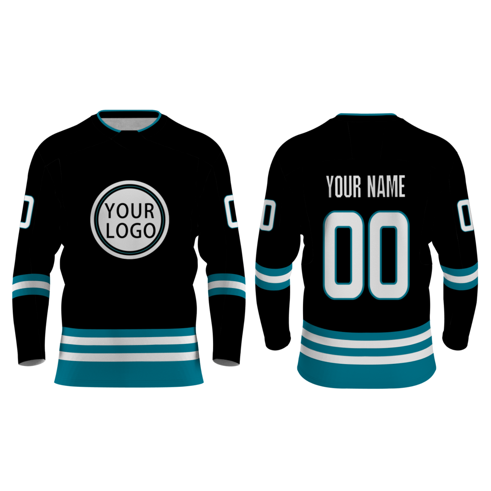 Custom Black Blue - White Personalized Fashion Classical Style Hockey Jersey