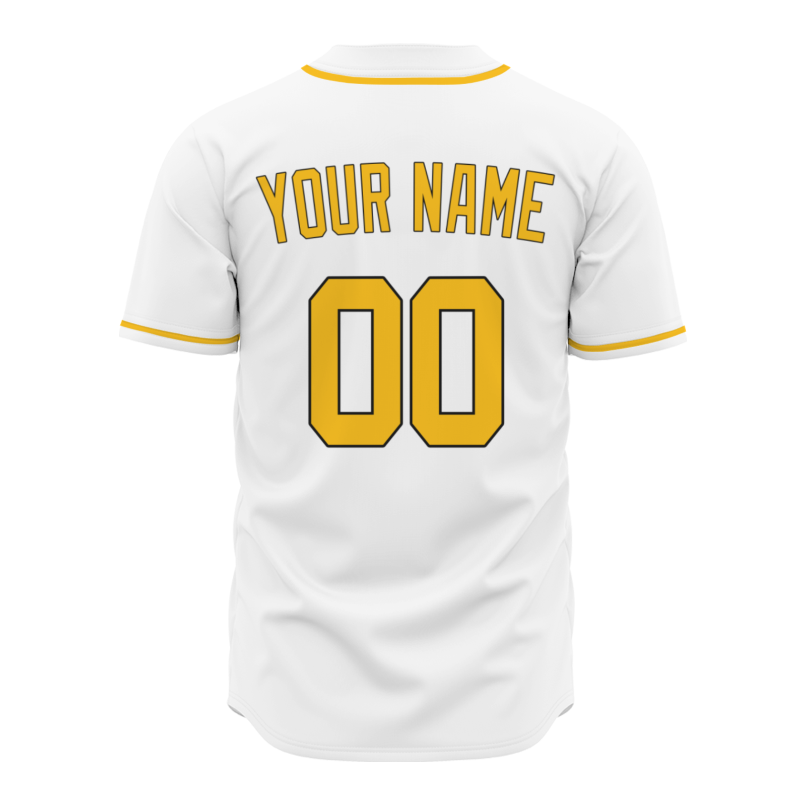 Custom White Royal Yellow Button Fashion Design Down Baseball Jersey Sports Uniforms