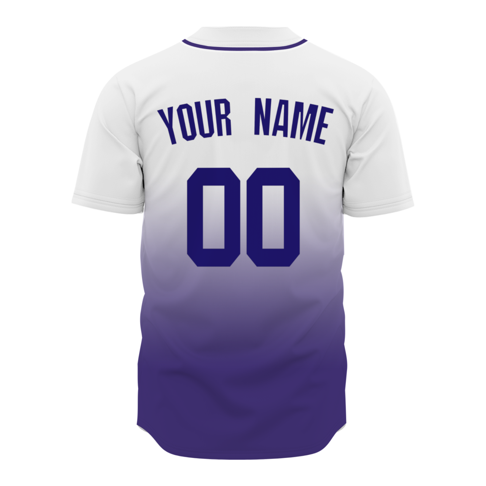 Custom White Purple Gradient Baseball Jersey Full Button Fashion Design Authentic