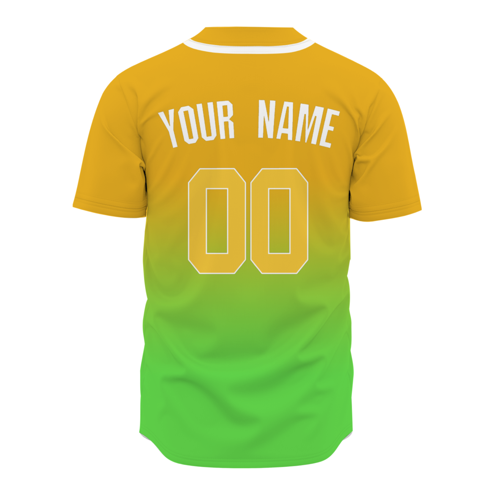 Custom Yellow Green Gradient Baseball Jersey Full Button Fashion Design Authentic
