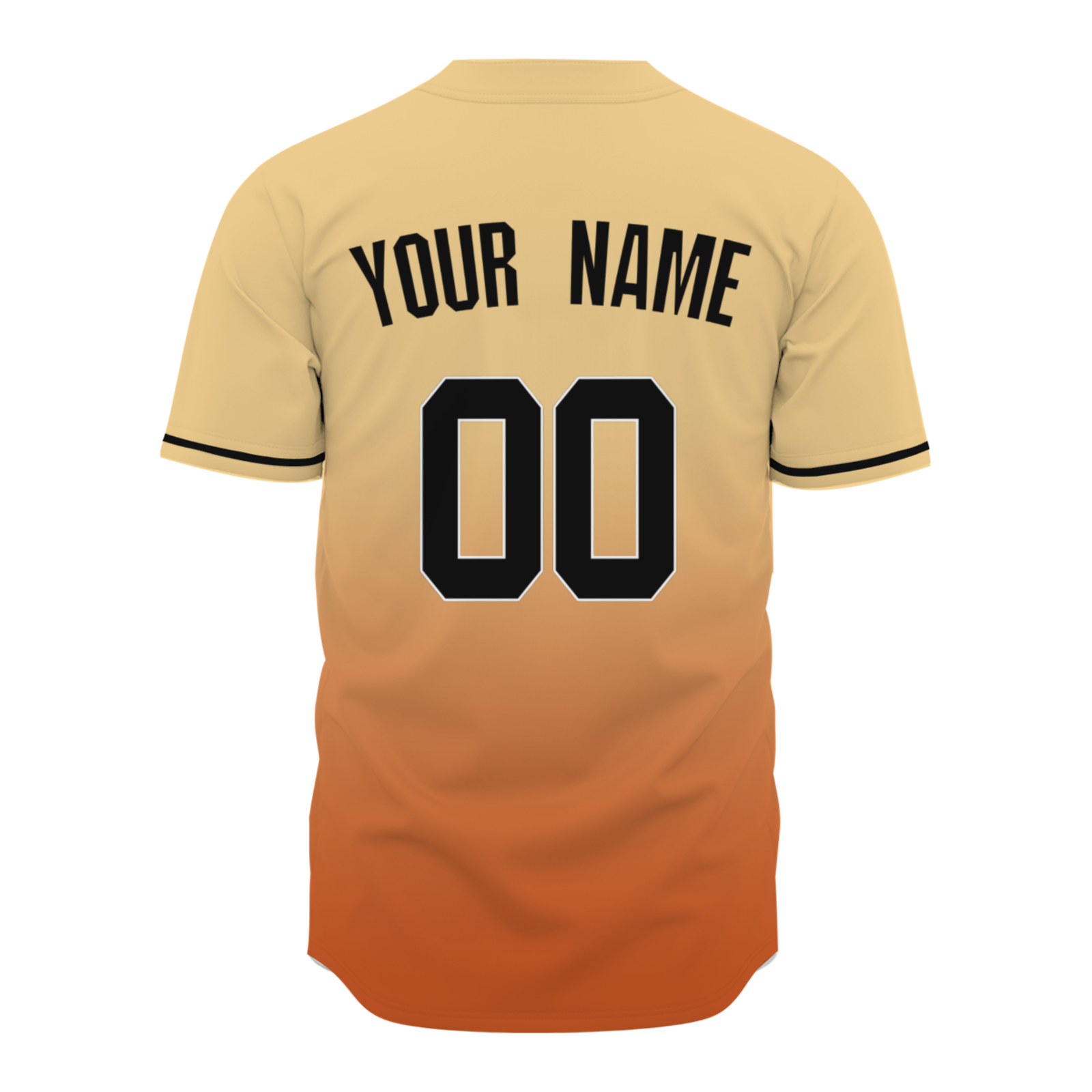 Custom Khaki Orange Gradient Classic Style Fashion Design Authentic Baseball Jersey