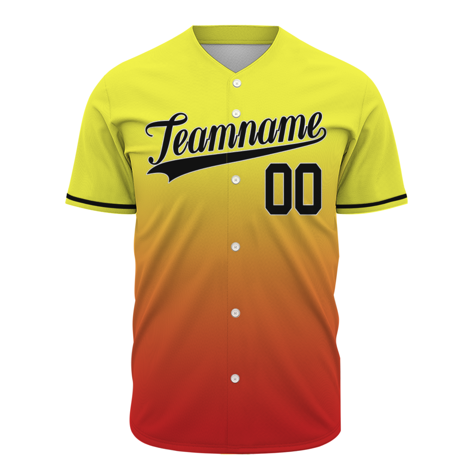 Custom Yellow Orange Gradient Classic Style Fashion Design Authentic Baseball Jersey