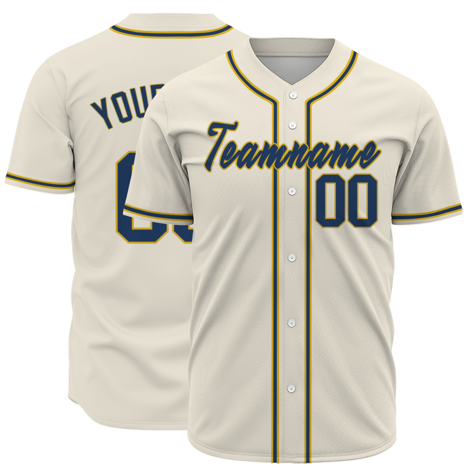 Custom  Beige Golden Black Baseball Jersey Personalized Fashion Classic Style Design Authentic