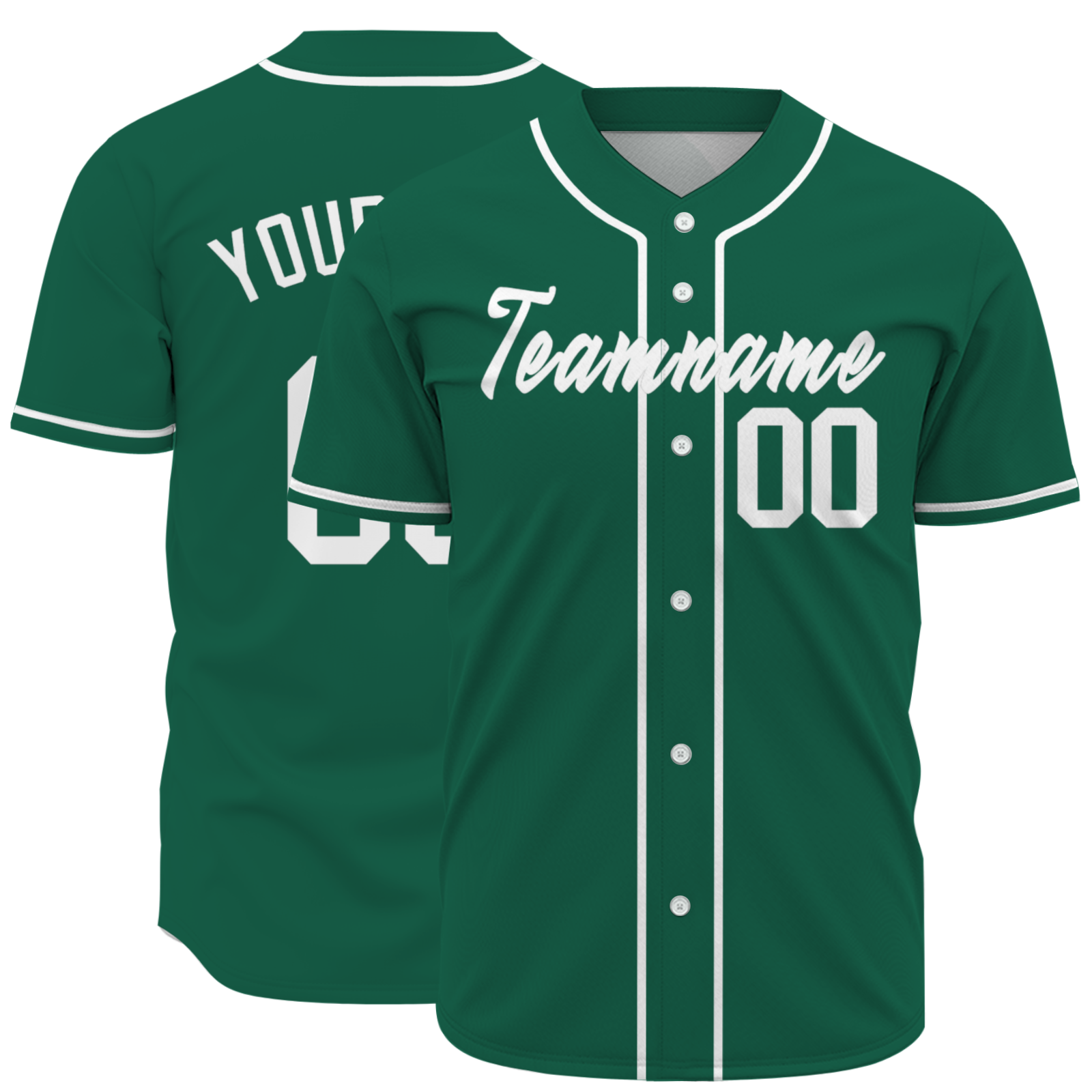 Custom  Green White Personalized Fashion Classic Style Design Authentic Baseball Jersey