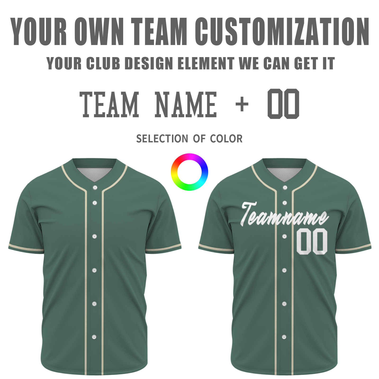 Custom  Green White Khaki Personalized Fashion Classic Style Design Authentic Baseball Jersey