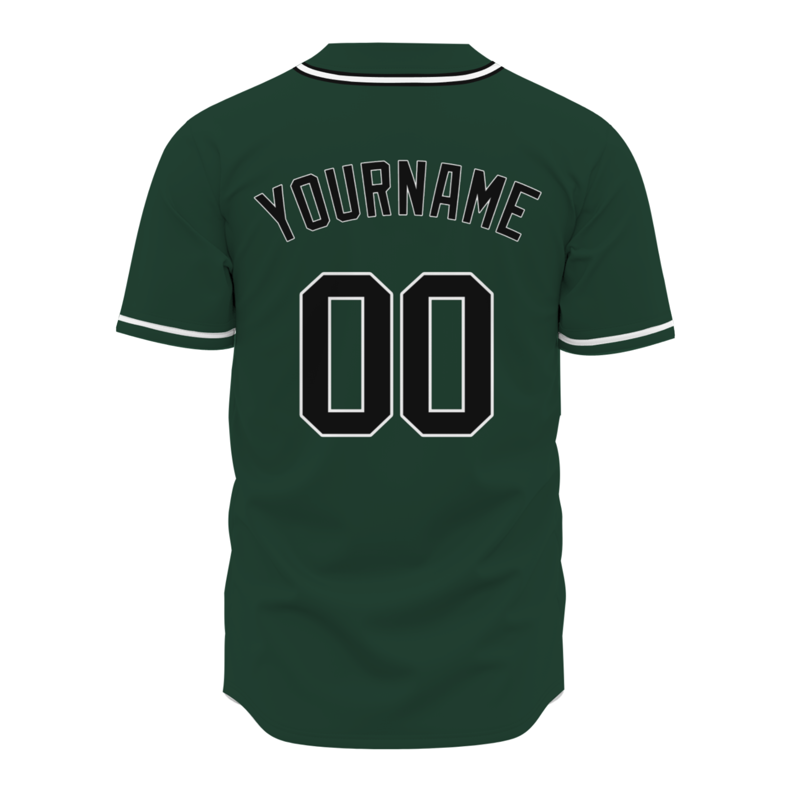 Custom Dark Green Black White Classic Style Full Button Authentic Baseball Jersey