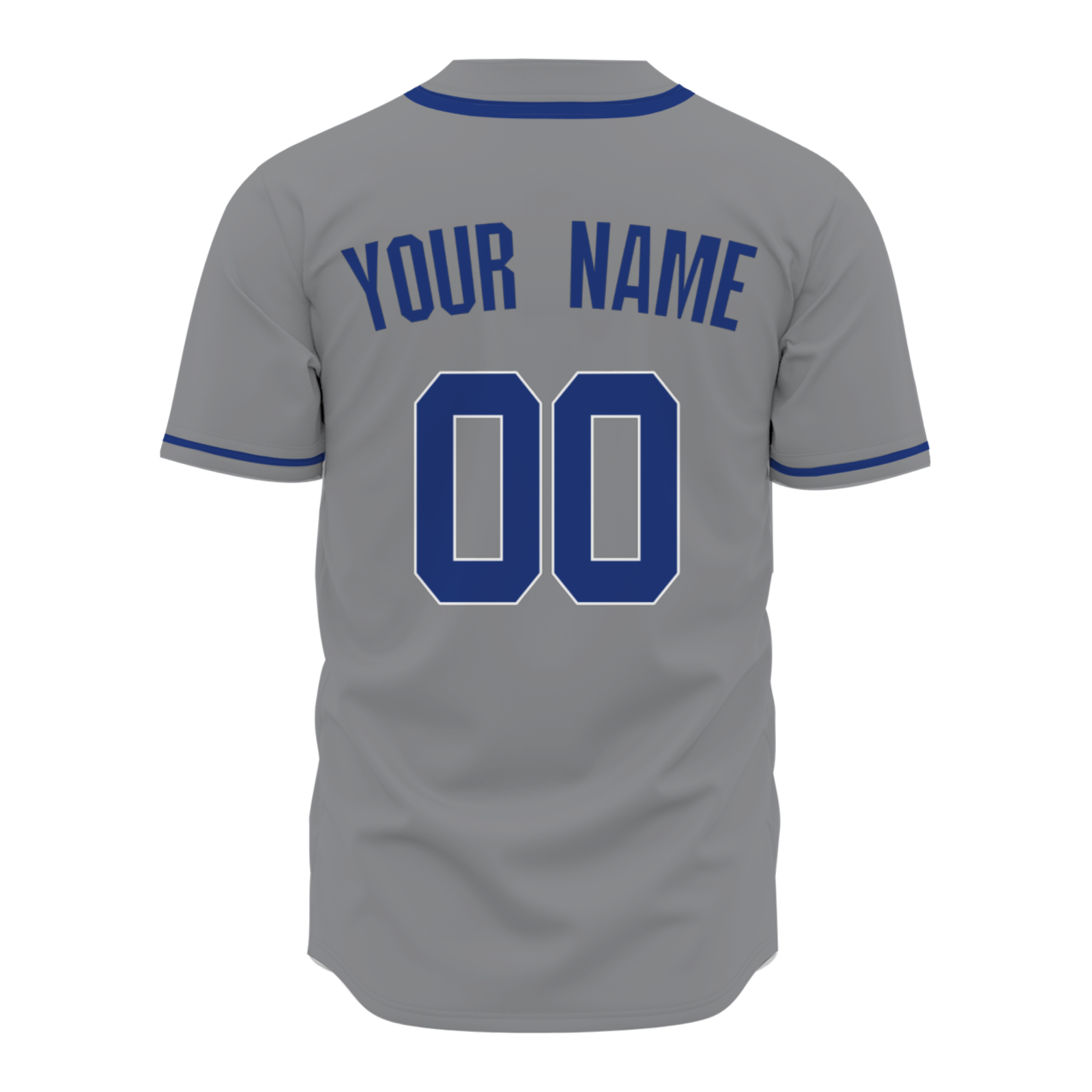 Custom Gray-Blue Button Down Baseball Jersey Classic Style Sport Jersey