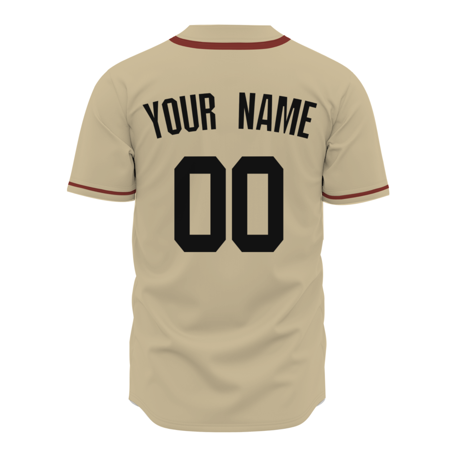 Custom Khaki Black Red Fashion Design Button Down Baseball Jersey