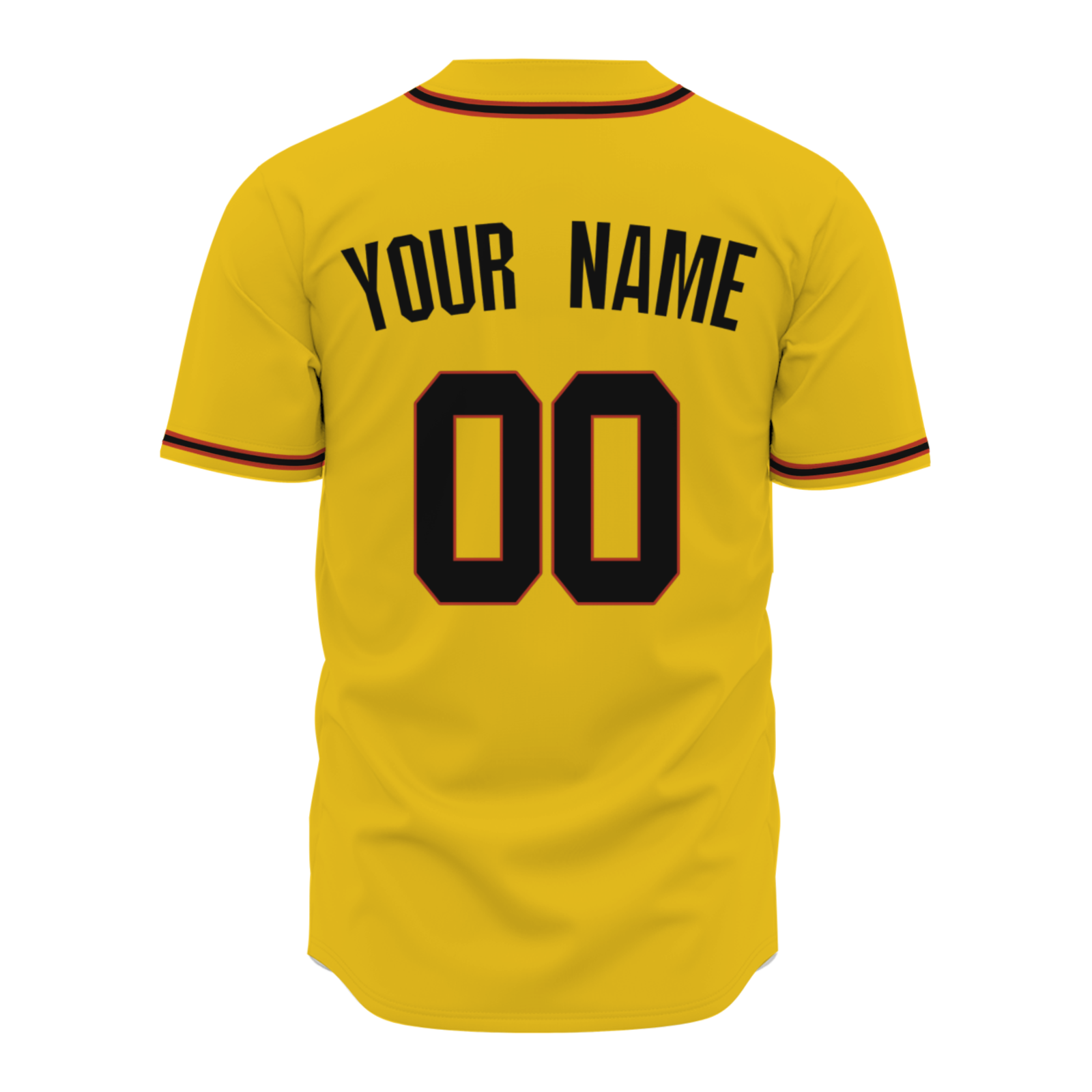 Custom Yellow Red Black Fashion Design Button Down Baseball Jersey