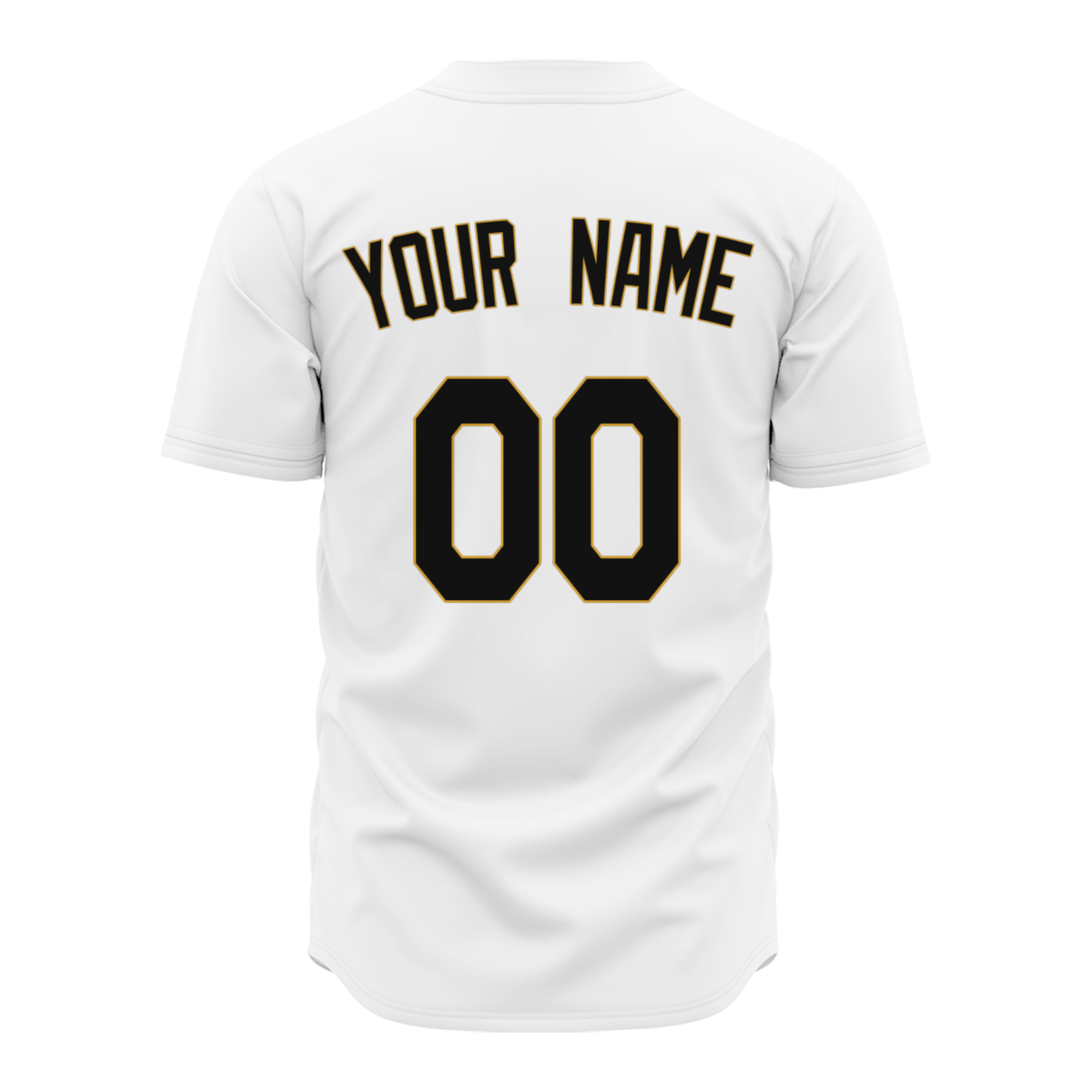 Custom White Yellow Black Fashion Design Classic Style Button Baseball Jersey