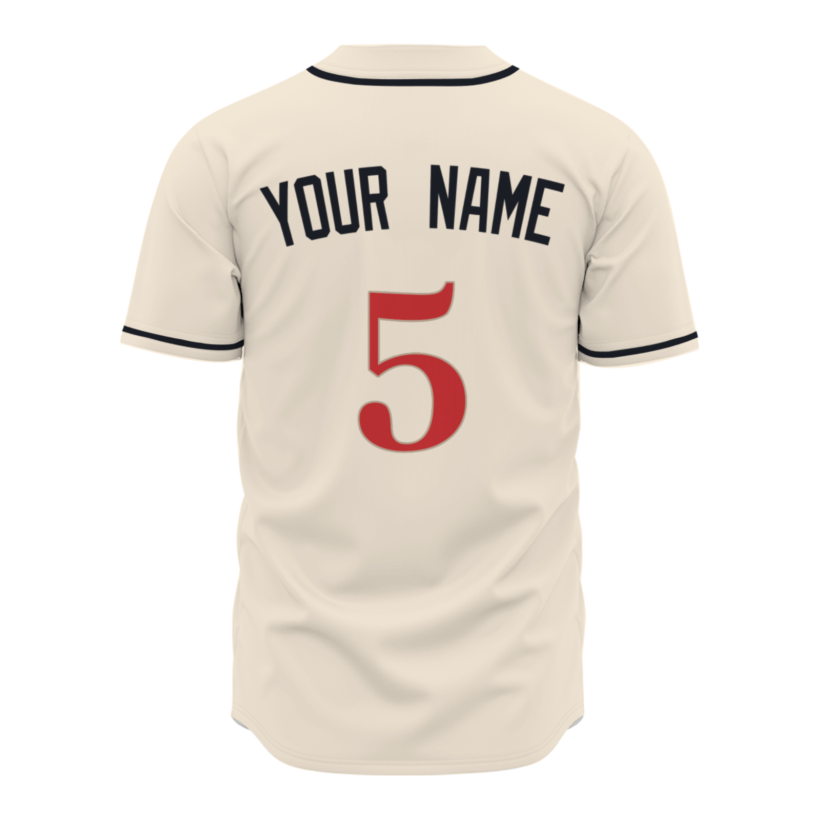 Custom Beige Black Red Fashion Design Classic Style Button Down Baseball Jersey