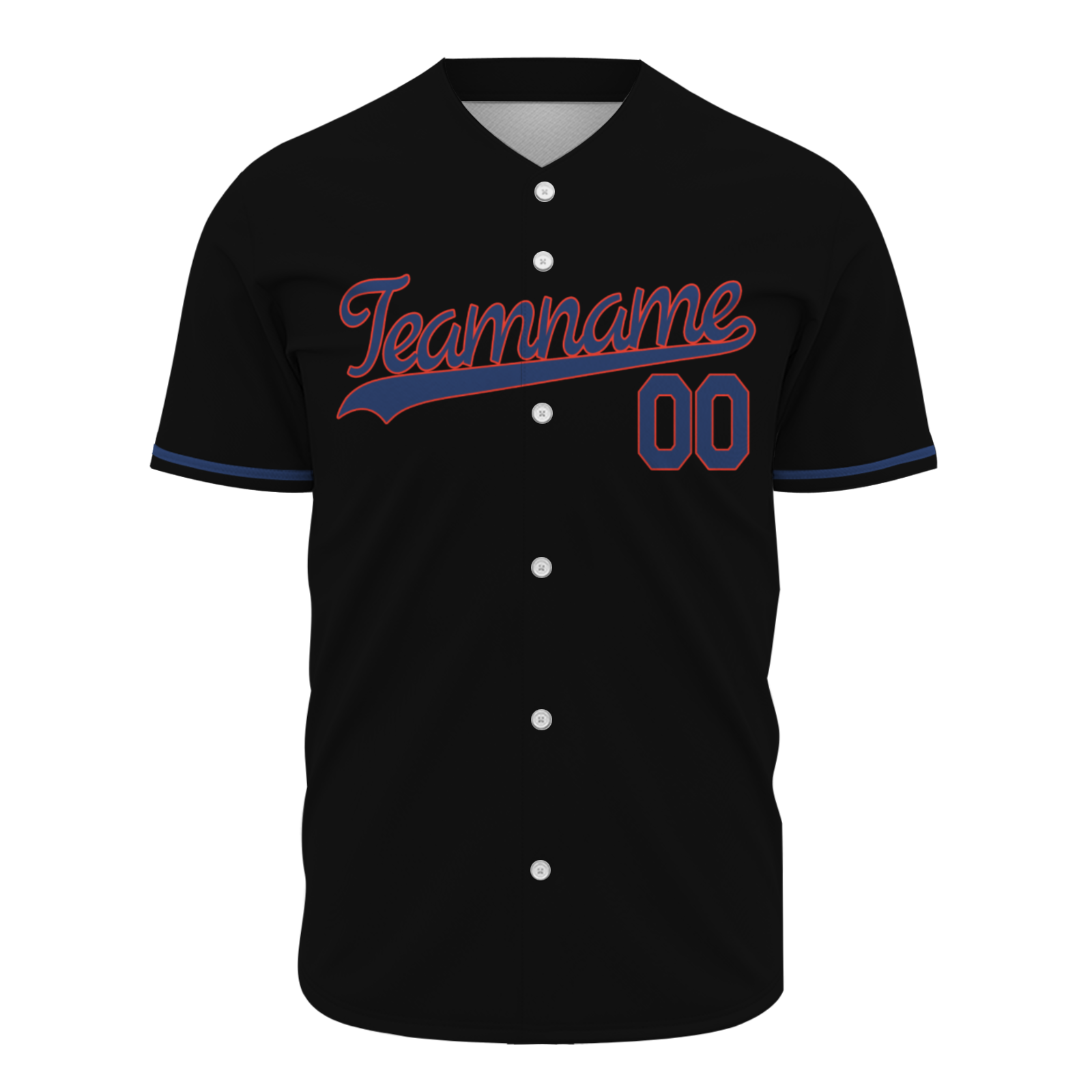 Custom  Black Red Blue Fashion Design Classic Style Button Down Baseball Jersey
